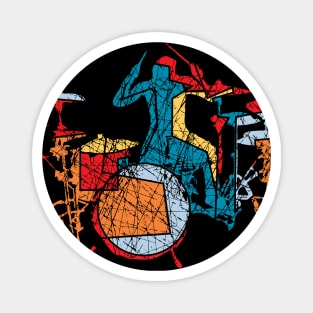 Abstract Colorful Drummer Magnet